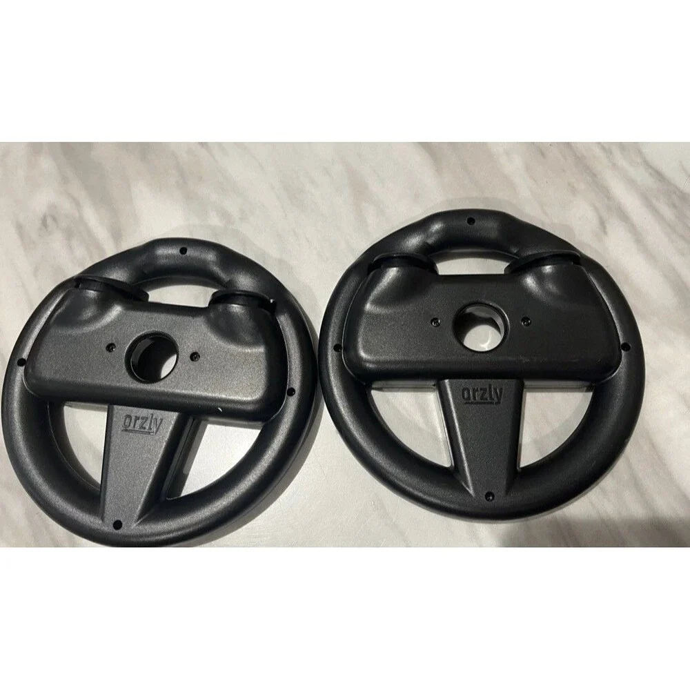 Nintendo Switch Joy-Con Wheel (Set of 2) Black Works For Mario Kart Racing Grip